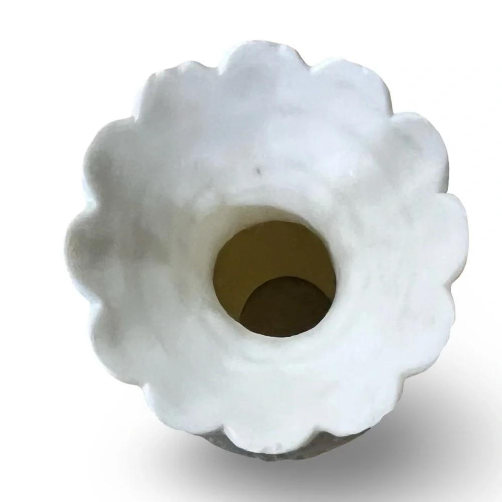 White Parian Ware Amphora Vase 8.5” Grape Design